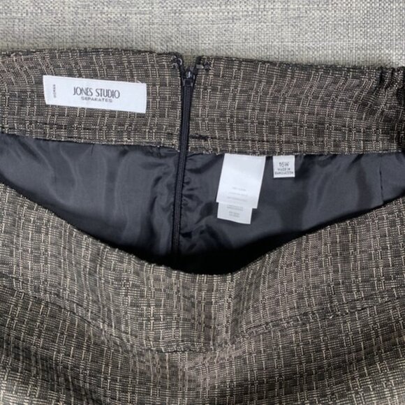 Jones Studio Separates 2 Pc Skirt Jacket Suit Size 16W Metallic Tweed NEW NWT - Picture 15 of 16